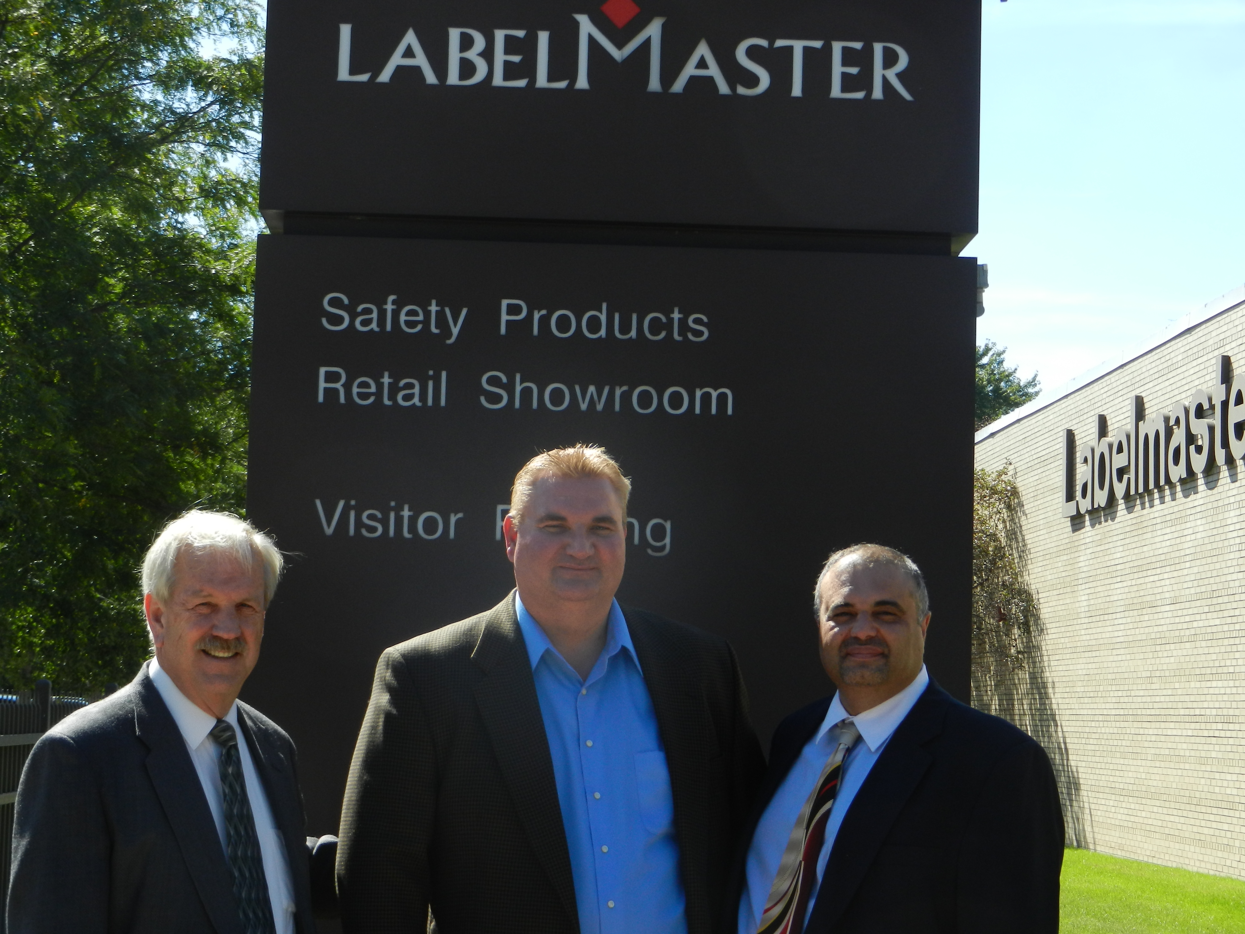 Labelmaster Product Manager Jim Battles with Koorosh Vafadari President/ Owner G2G International, LLC and Terry Mauger President/ Owner Dickey Manufacturing